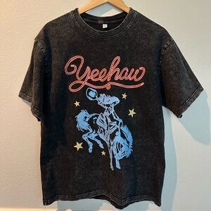 Black Yeehaw Graphic T-Shirt